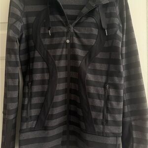 lululemon athletica Black and Gray Striped Jacket